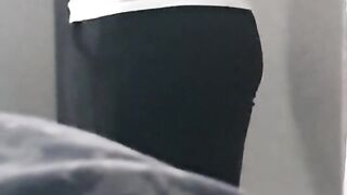 Step in black leggings is addicted by step son dick get fucked