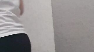 Step in black leggings is addicted by step son dick get fucked