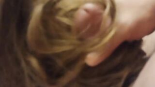 I masturbate using roommates long hair and my cock and it turns her on (long hair fetish) hair fuck