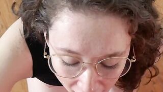 MORNING GLAZE: Amateur POV Blowjob with facial and glasses