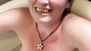 Talking about how orgasms caused by hot water are brutal on the build up to them, whilst sat in a mega hot bath!