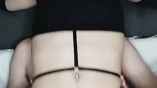 Live broadcast - anal sex of a girl with small tits