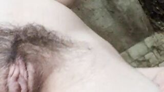 Hairy pussy in utility room
