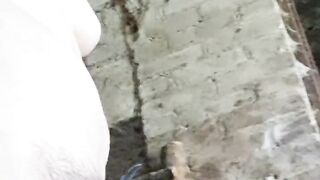 Hairy pussy in utility room