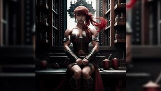 Muscle Fantasy girls muscle growth in a laboratory