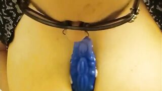 Alt Girl Sucks Big Dildo Between Boobs