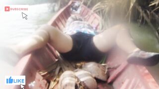 MAGANDANG PINAY NAGPASILIP NG MATAMBOK NA PUKE HABANG NASA BANGKA AT ANG GANDA NG LUGAR