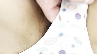 Petite Filipino teen cream pied in her cute cotton panties