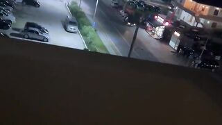 Black midget takes BWC on Albanian balcony