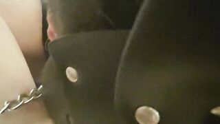 The foot slave loves eating wet pussy of his goddess and licking her boots