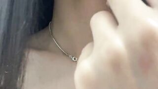 Horny Amaterur Teen Bitch showing her TITS and SUCKS on CAMERA for her FANS ( OF LEAKED)
