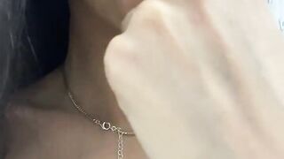 Horny Amaterur Teen Bitch showing her TITS and SUCKS on CAMERA for her FANS ( OF LEAKED)