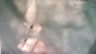 Big hairy pussy and old worn out panties with a huge hole.