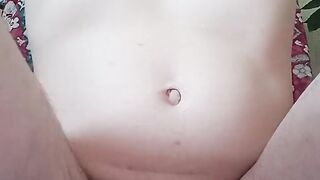 Big hairy pussy and old worn out panties with a huge hole.