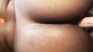 Big White cock long stokes thin ebony with HUGE Ass