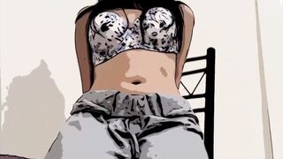 "Animation drawing effect" petite horny latina humping on a chair????OnlyFans: studentwhoneedsmoney