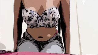 "Animation drawing effect" petite horny latina humping on a chair????OnlyFans: studentwhoneedsmoney