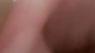 Sexy blonde with huge tits drinks milk