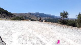For the pleasure of the bikers, I change my clothes at the side of the road
