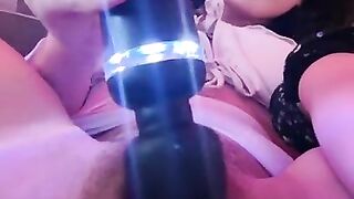 Solo girl masturbating with her very wet pussy