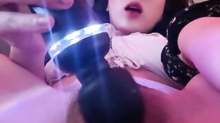 Solo girl masturbating with her very wet pussy