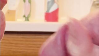 Cock teasing Slow motion cum shot