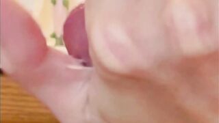 Cock teasing Slow motion cum shot