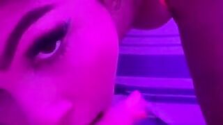 EATING THE HOT INFLUENCER WITH ANAL PLUG WHILE SHE DRINKS ALL MY MILK