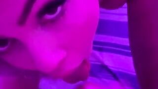 EATING THE HOT INFLUENCER WITH ANAL PLUG WHILE SHE DRINKS ALL MY MILK