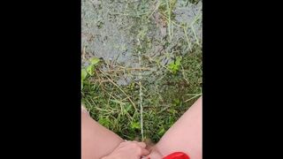 I love pissing in puddles in nature. It's very exciting and sexy, isn't it?