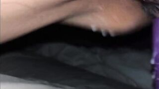 Hairy teen pussy needed extra lube to make this thick dildo fit
