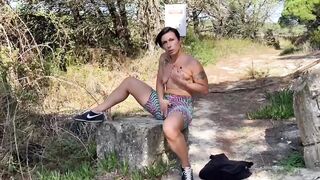 Cumming in the bush is so good that even the camera man went crazy