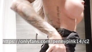 Blonde Girl Undresses and Shows Her Boobs In Gym Changing Room