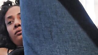 Solo female cum in pants