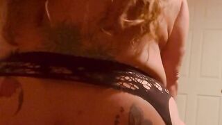 Riding my big black dildo from the back