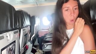 Giving a blowjob on a plane before I get caught with dick in my mouth