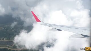 Giving a blowjob on a plane before I get caught with dick in my mouth