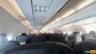Giving a blowjob on a plane before I get caught with dick in my mouth