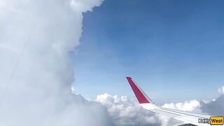 Giving a blowjob on a plane before I get caught with dick in my mouth