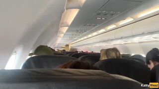 Giving a blowjob on a plane before I get caught with dick in my mouth