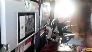 Giving a blowjob on a plane before I get caught with dick in my mouth