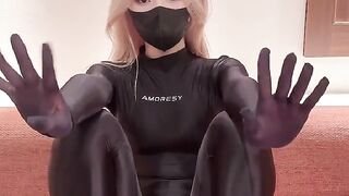 全身タイルと手袋を着てみた