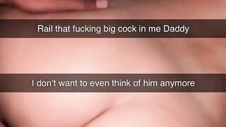 Cheating 18 year old Russian girl Snapchats her Boyfriend during Creampie Cheating with Older Man