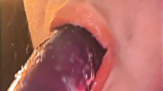 pretty teen whore sucks dildo off