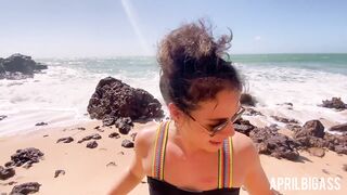 drinking pee on public beach people watch! Attention, throat destroyed! I regurgitate all the pee