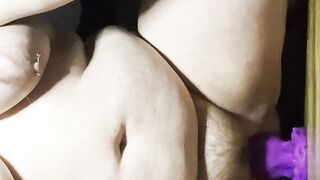 Anal only whore rides giant dildo in its pussy