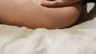 Soaking the hotel matress in my piss, Listen to my slurping pussy
