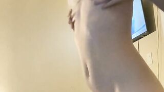 Petite blonde getting undressed