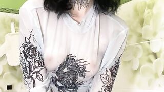 Wet T-shirt in the shower