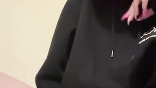 Fucking pussy with a dildo in the entrance